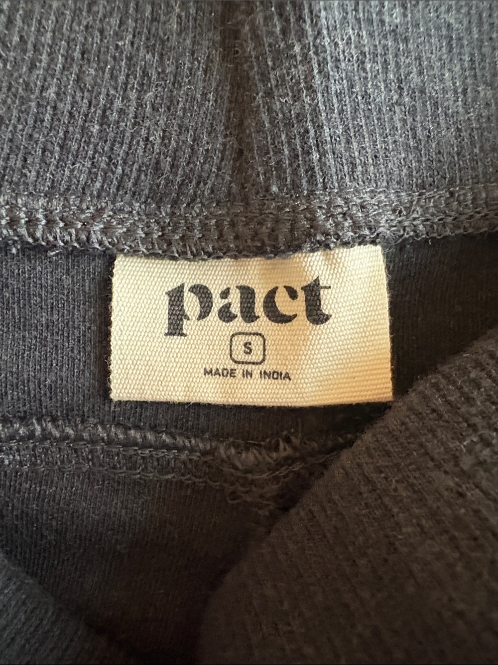 Pact 100% Organic Cotton Airplane Tapered High Rise Pull-On Pant Grey Small - Picture 8 of 9